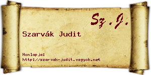 Szarvák Judit névjegykártya